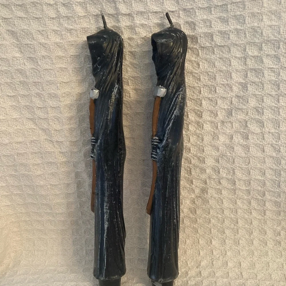 Vintage Robert Alan Candle Company 10” Grim Reaper Sculptured Taper Candles